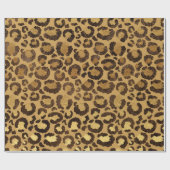 Papier Cadeau Leopard Animal Blanc Or Black Miel Africain Lux (Plat)