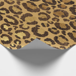 Papier Cadeau Leopard Animal Blanc Or Black Miel Africain Lux