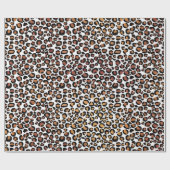 Papier Cadeau Léopard Animal Blanc Or Noir Miel Africain Glam (Plat)