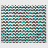 Papier Cadeau Léopard Brown et Turquoise (Plat)