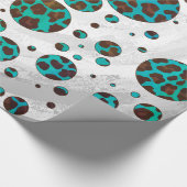 Papier Cadeau Léopard Brown et Turquoise (Coin)