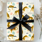 Papier Cadeau Leopard Cats Tropical African Jungle Motif