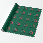 Papier Cadeau Léopard croix arbres de Noël chrétiens (Déroulé)