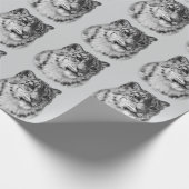 Papier Cadeau Leopard De Neige À Main (Coin)