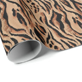 Papier Cadeau Léopard de tigre : Peau animale sans joint (Coin rond)