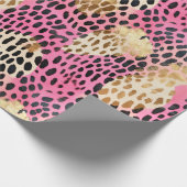Papier Cadeau Leopard doré à crème rose (Coin)
