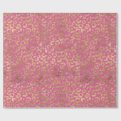 Papier Cadeau Léopard doré rose (Plat)