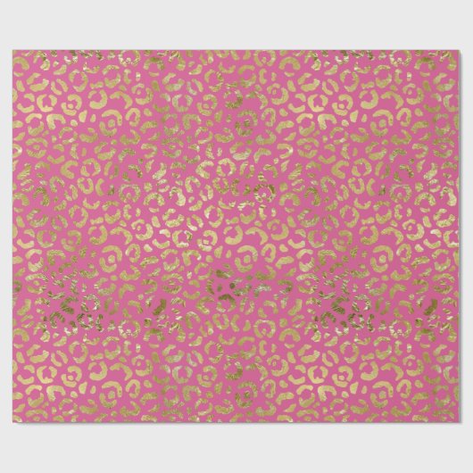 Papier Cadeau Léopard doré rose (Plat)
