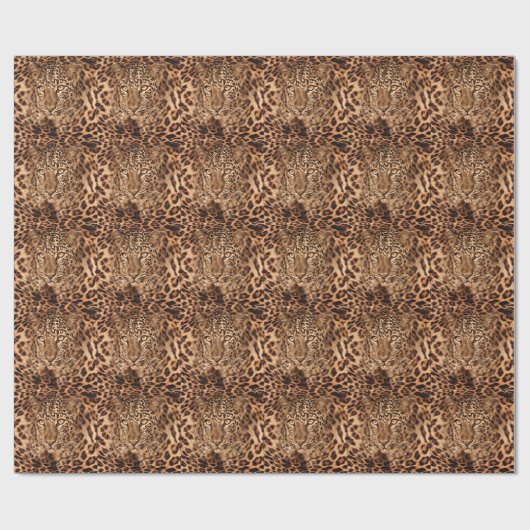 Papier Cadeau Leopard Elegance : Un Motif de fourrure intemporel (Plat)