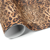 Papier Cadeau Leopard Elegance : Un Motif de fourrure intemporel (Coin rond)