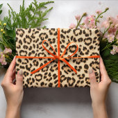 Papier Cadeau Leopard en cuir Imprimer Motif Monogramme