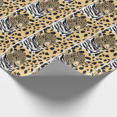 Papier Cadeau Leopard et Zebra Stripes Art Abstrait (Coin)