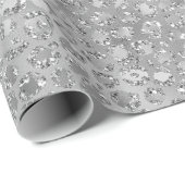 Papier Cadeau Leopard Grey Meow Kitty Chat (Coin rond)