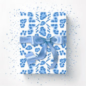 Papier Cadeau Leopard Ikat in Blue Porcelain