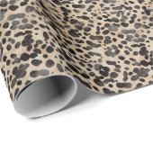 Papier Cadeau Leopard Imprimé Animalier Mariage Moderne (Coin rond)