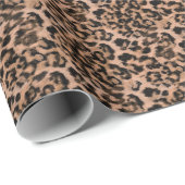 Papier Cadeau Leopard - imprimé tacheté animal (Coin rond)