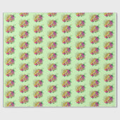 Papier Cadeau Léopard jaune Gecko Vert (Plat)