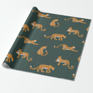 Papier Cadeau Leopard motif plat couleur transparente illustr de