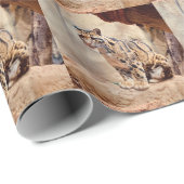 Papier Cadeau léopard nébuleux image nature faune exotique (Coin rond)