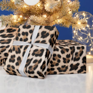 Papier Cadeau Léopard noir Brown crémeux