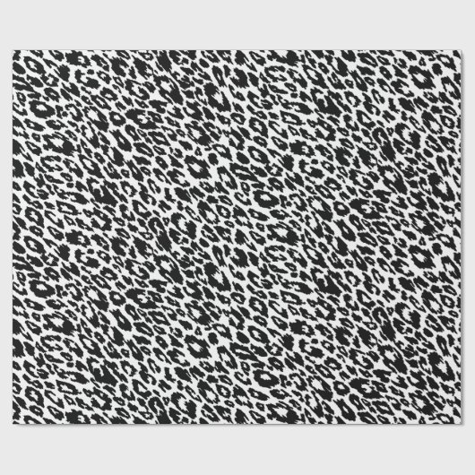 Papier Cadeau Leopard noir et blanc (Plat)