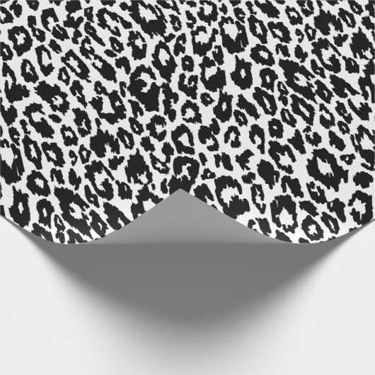 Papier Cadeau Leopard noir et blanc (Coin)