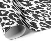 Papier Cadeau Leopard noir et blanc (Coin rond)