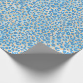 Papier Cadeau Léopard Orange Et Bleu (Coin)