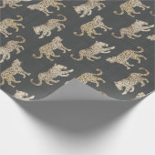 Papier Cadeau Leopard PArade sur Brown Black (Coin)