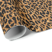 Papier Cadeau Leopard, poster de animal de guépard (Coin rond)