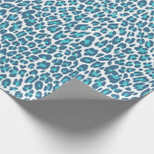 Papier Cadeau Leopard, poster de animal de guépard bleu turquois (Coin)