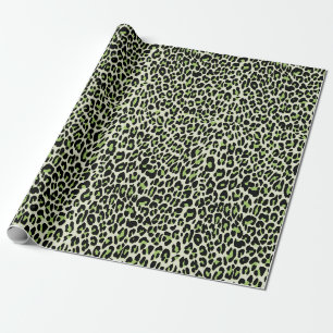 Papier Cadeau Leopard, poster de animal vert
