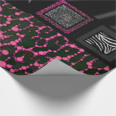 Papier Cadeau Léopard rose fluorescent de diva (Coin)