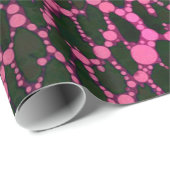 Papier Cadeau Léopard rose fluorescent de diva (Coin rond)