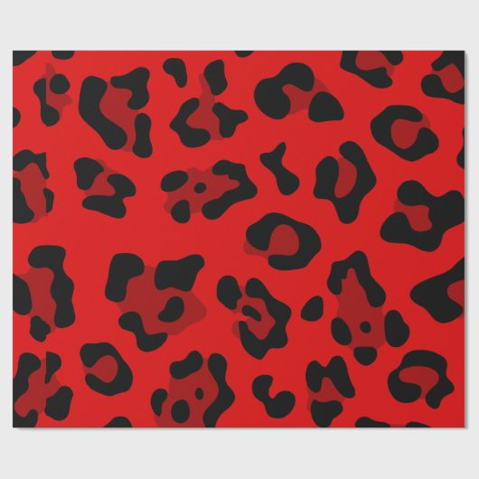 Papier Cadeau léopard rouge (Plat)
