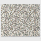 Papier Cadeau Leopard Safari Kids Floral Jungle Pattern (Plat)