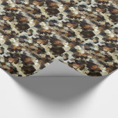 Papier Cadeau Leopard Style Brown Black Square (Coin)