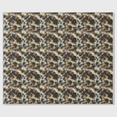 Papier Cadeau Leopard Style Brown Black Square (Plat)