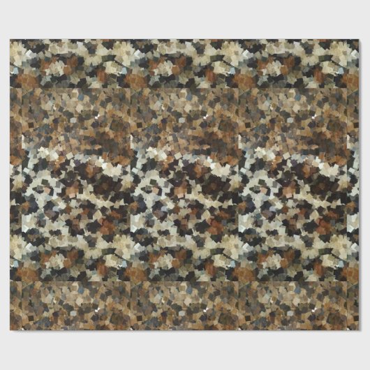 Papier Cadeau Leopard Style Brown Black Square (Plat)