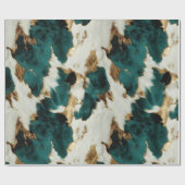 Papier Cadeau Léopard vert blanc (Plat)