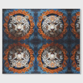 Papier Cadeau Léopard vibrant aux motifs floraux (Plat)