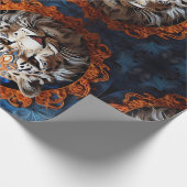 Papier Cadeau Léopard vibrant aux motifs floraux (Coin)