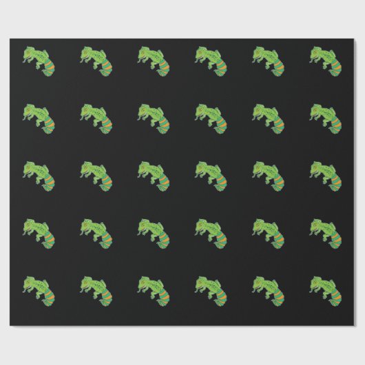 Papier Cadeau Léopardgecko vert (Plat)