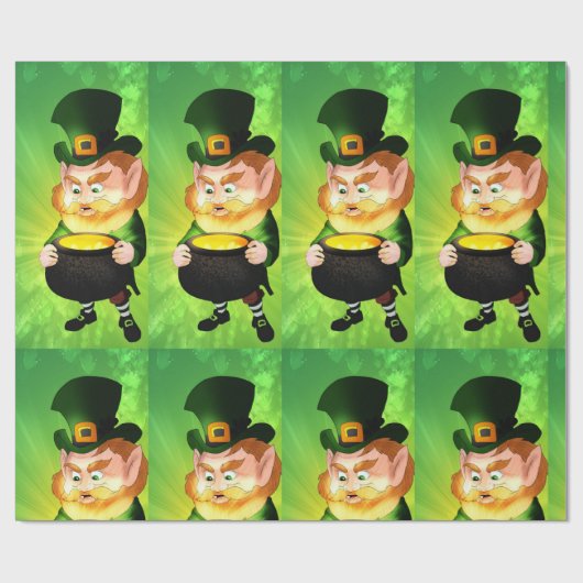 Papier Cadeau Leprechaun (Plat)