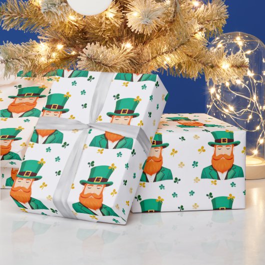 Papier Cadeau Leprechaun Clover Shamrock Patrick's Day (Vacances)