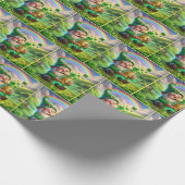 Papier Cadeau Leprechaun Irlandais Avec Pièces D'Or (Coin)