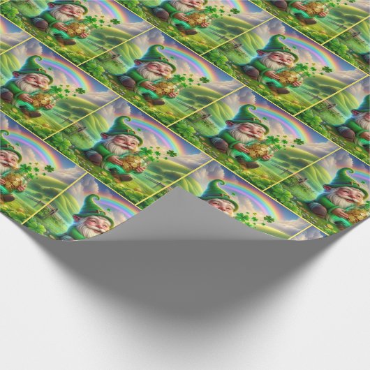 Papier Cadeau Leprechaun Irlandais Avec Pièces D'Or (Coin)