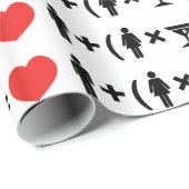 Papier Cadeau L'équation d'amour pour les femmes (Coin rond)