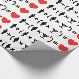Papier Cadeau L'équation de l'amour pour les femmes