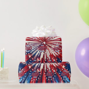 Papier Cadeau Les 250 ans d'Amérique 1776-2026 Feux d'artifice R